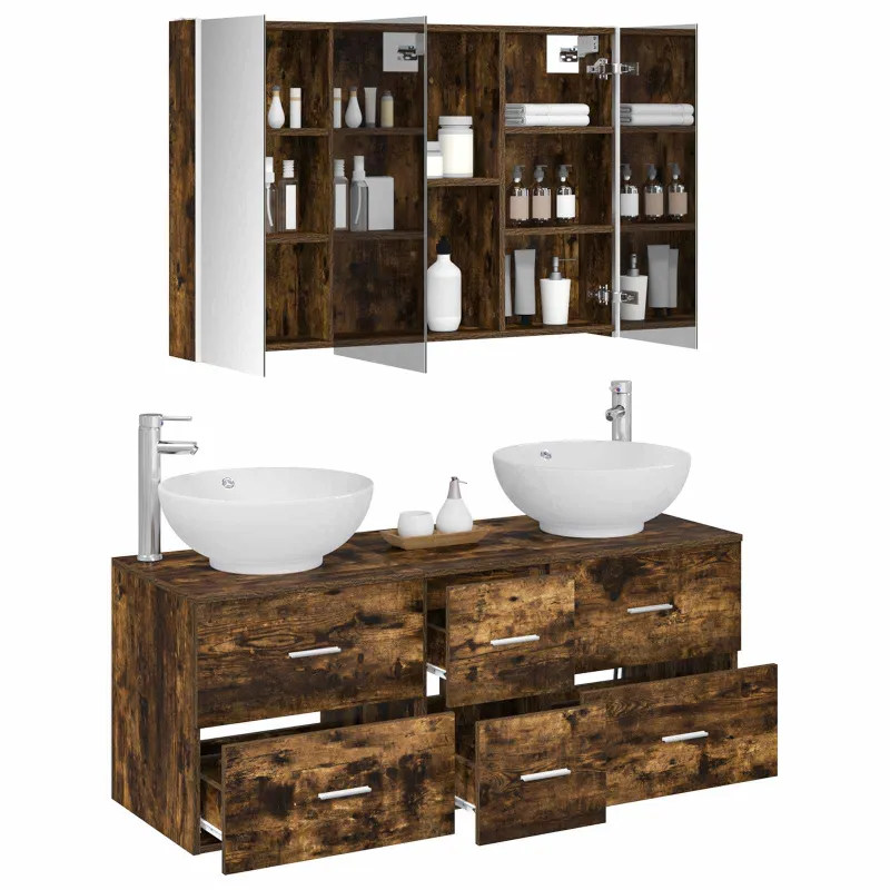 Vonios baldų rinkinys 4 pcs Dūminio ąžuolo