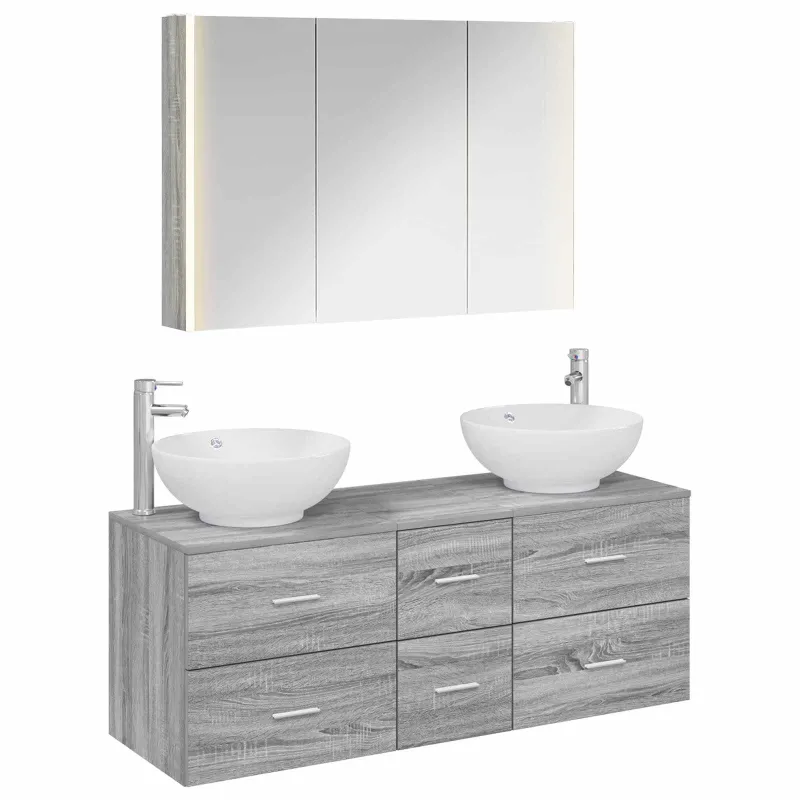 Vonios baldų rinkinys 4 pcs Pilka Sonoma