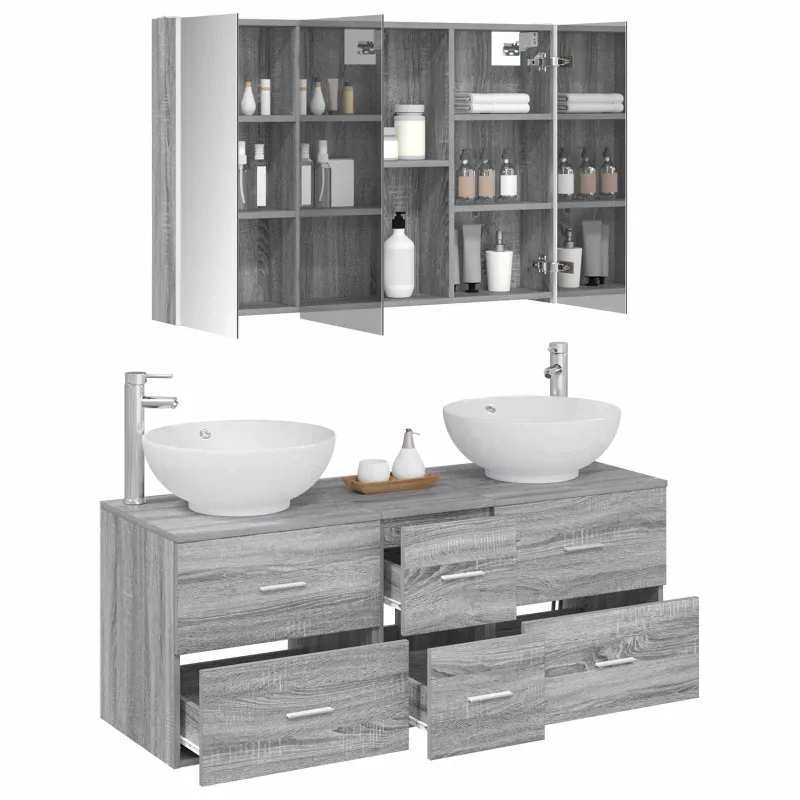 Vonios baldų rinkinys 4 pcs Pilka Sonoma