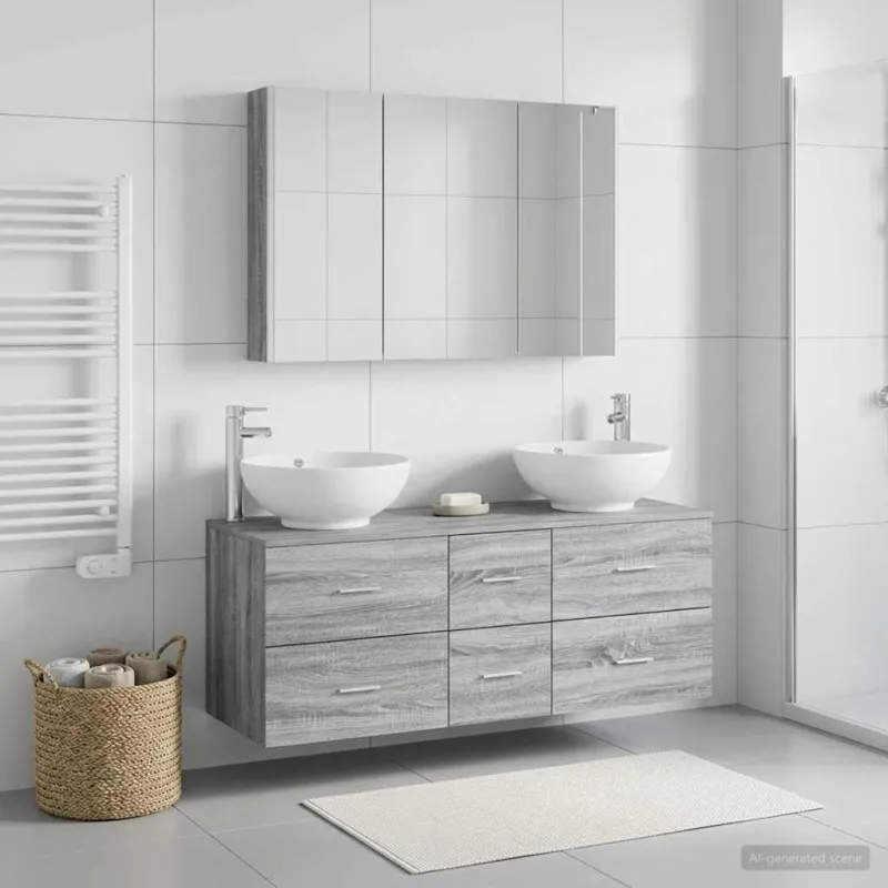 Vonios baldų rinkinys 4 pcs Pilka Sonoma