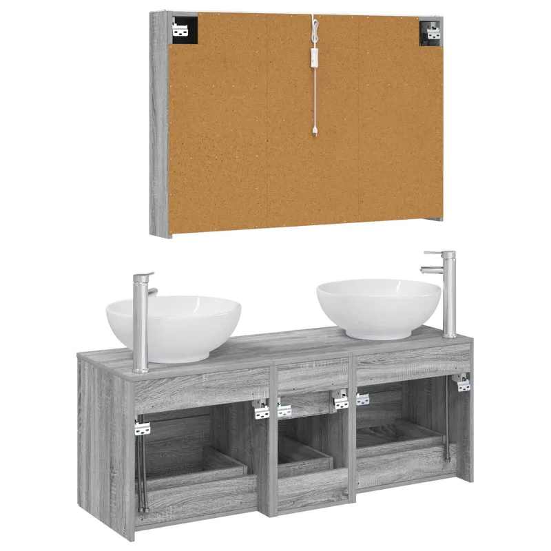 Vonios baldų rinkinys 4 pcs Pilka Sonoma