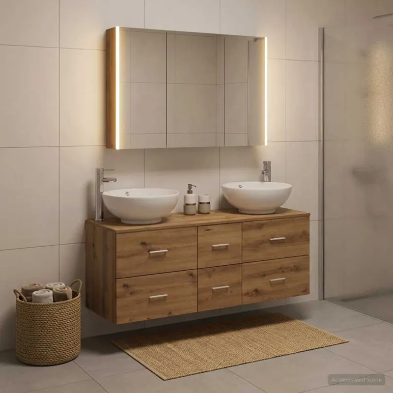 Vonios baldų rinkinys 4 pcs Artisano ąžuolo