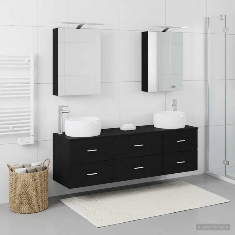 Vonios baldų rinkinys 5 pcs Juodojo ąžuolo