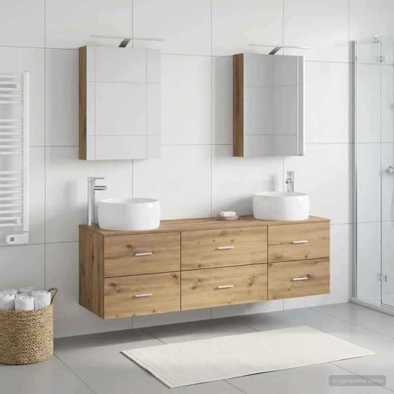 Vonios baldų rinkinys 5 pcs Artisano ąžuolo