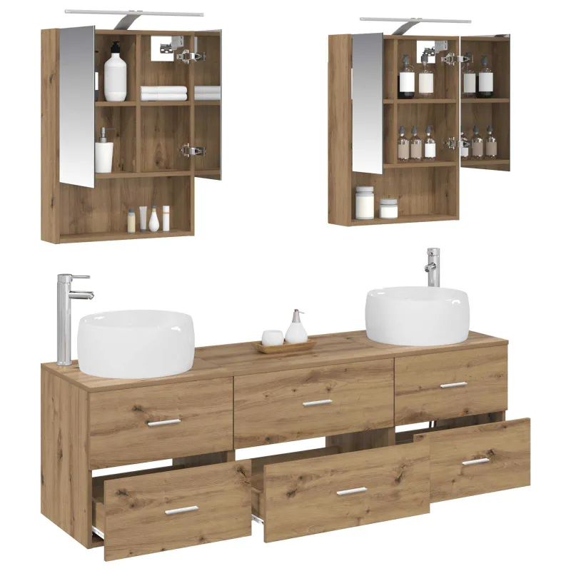 Vonios baldų rinkinys 5 pcs Artisano ąžuolo