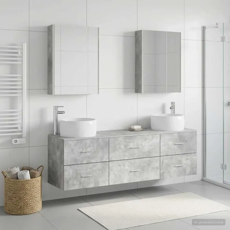 Vonios baldų rinkinys 5 pcs Betono pilka