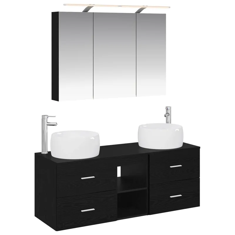 Vonios baldų rinkinys 4 pcs Juodojo ąžuolo
