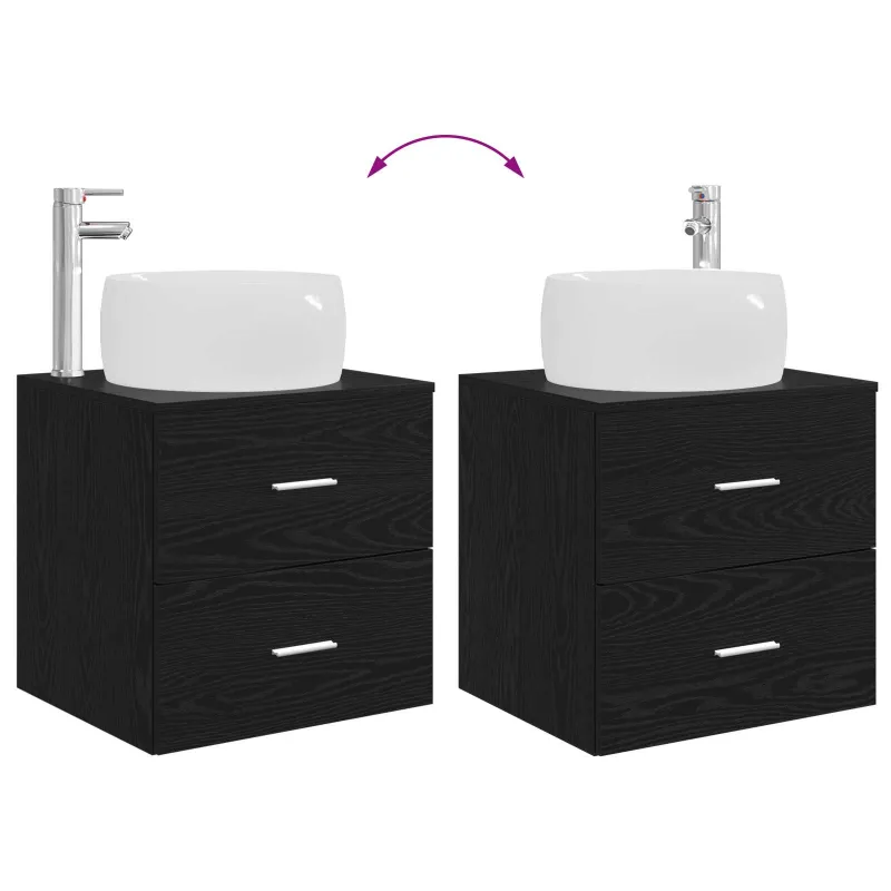 Vonios baldų rinkinys 4 pcs Juodojo ąžuolo