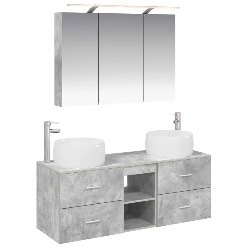 Vonios baldų rinkinys 4 pcs Betono pilka