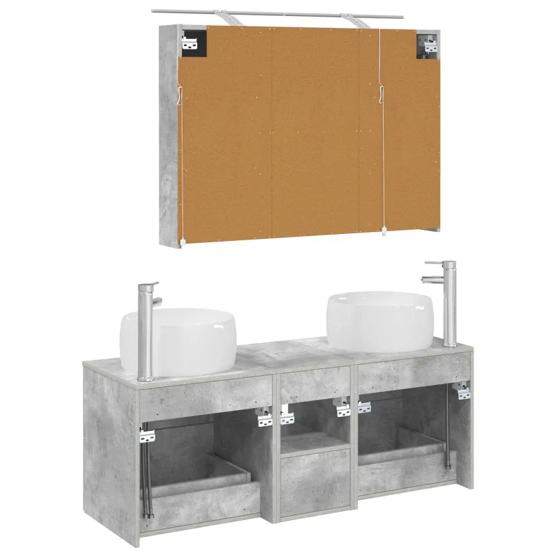 Vonios baldų rinkinys 4 pcs Betono pilka