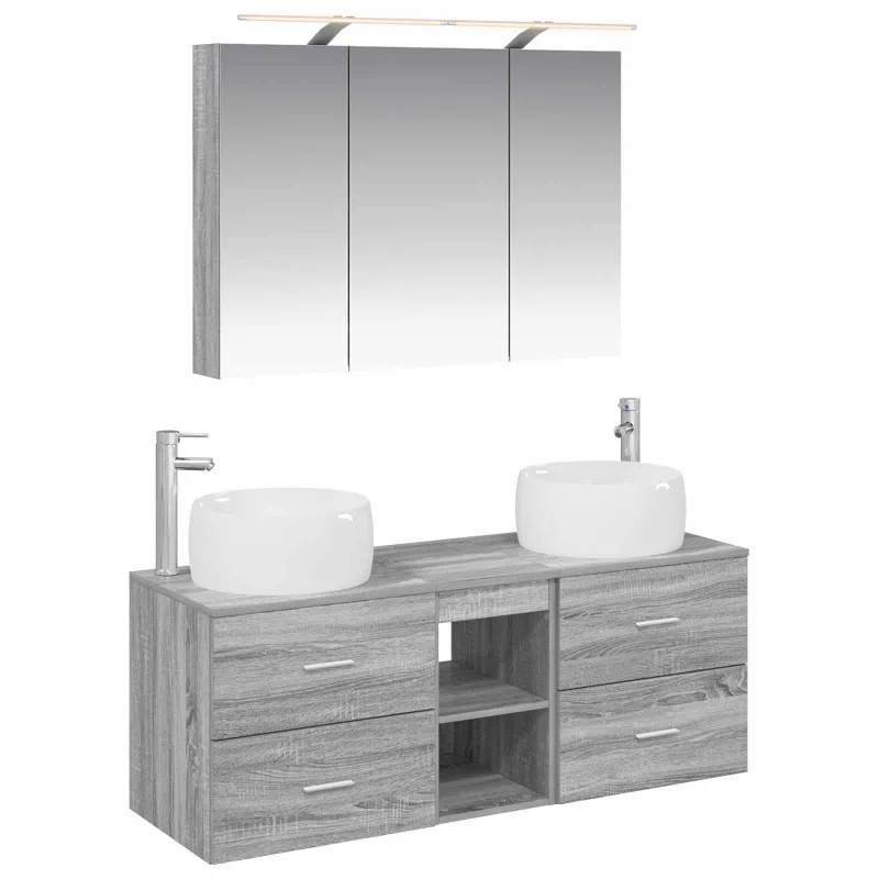 Vonios baldų rinkinys 4 pcs Pilka Sonoma