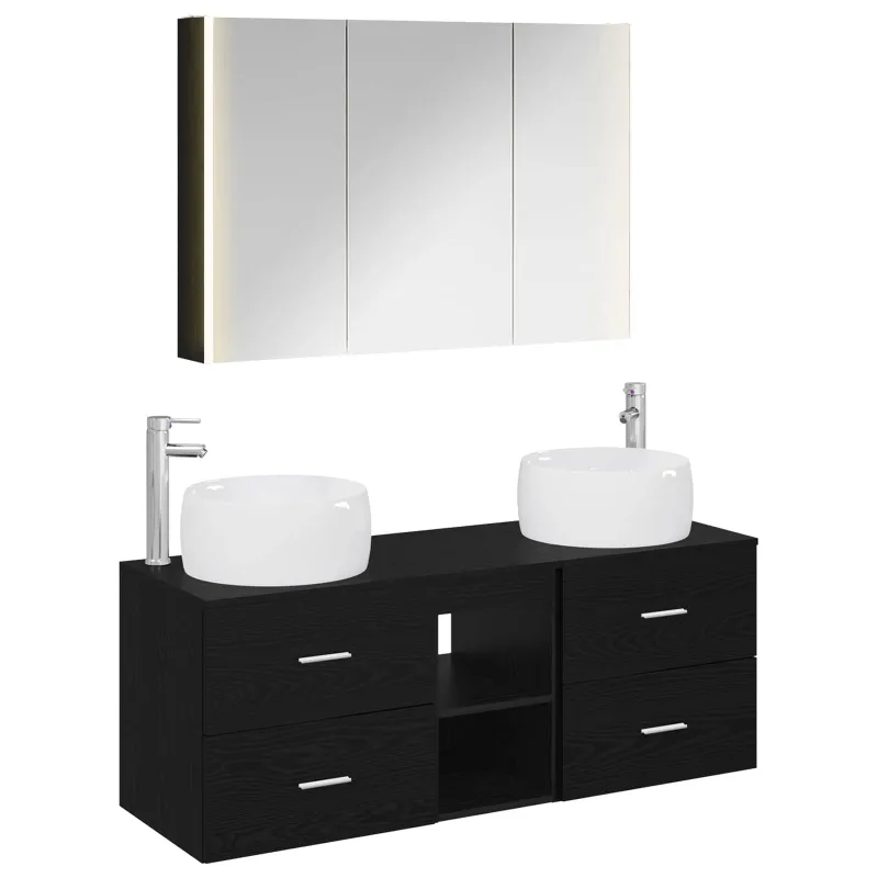 Vonios baldų rinkinys 4 pcs Juodojo ąžuolo
