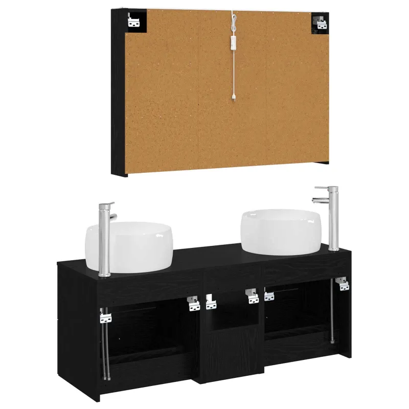 Vonios baldų rinkinys 4 pcs Juodojo ąžuolo