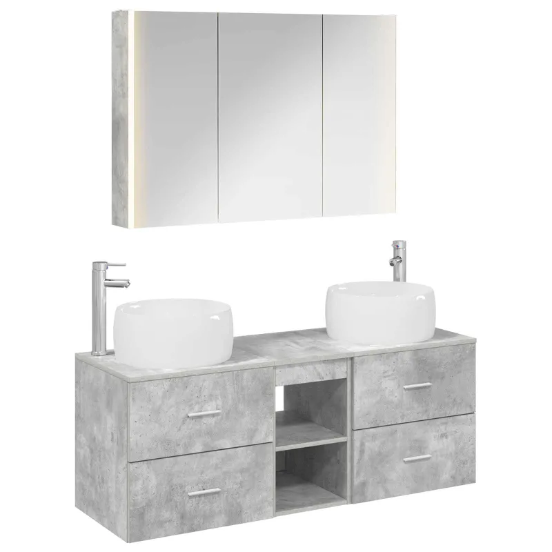 Vonios baldų rinkinys 4 pcs Betono pilka