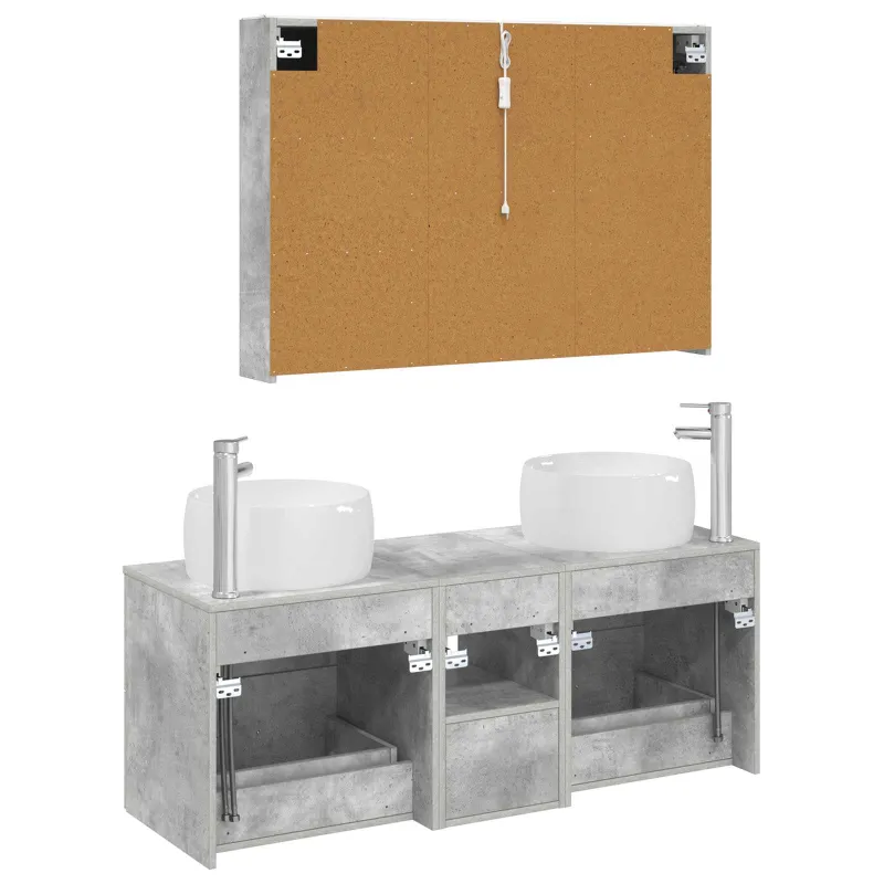 Vonios baldų rinkinys 4 pcs Betono pilka