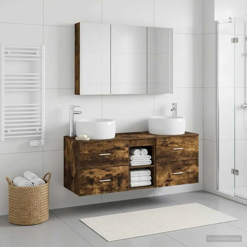 Vonios baldų rinkinys 4 pcs Dūminio ąžuolo