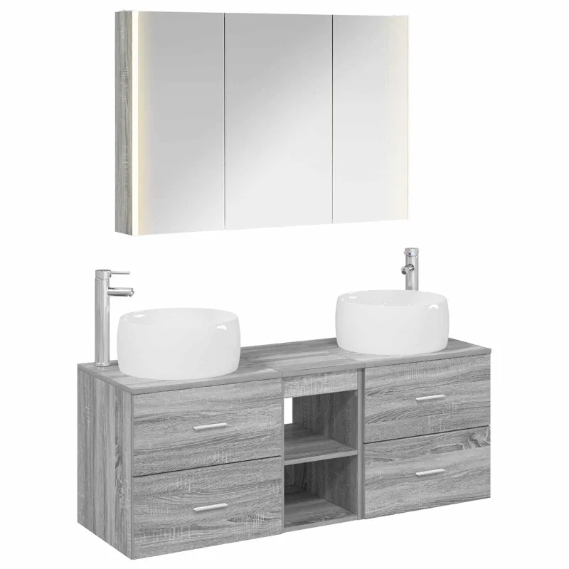 Vonios baldų rinkinys 4 pcs Pilka Sonoma