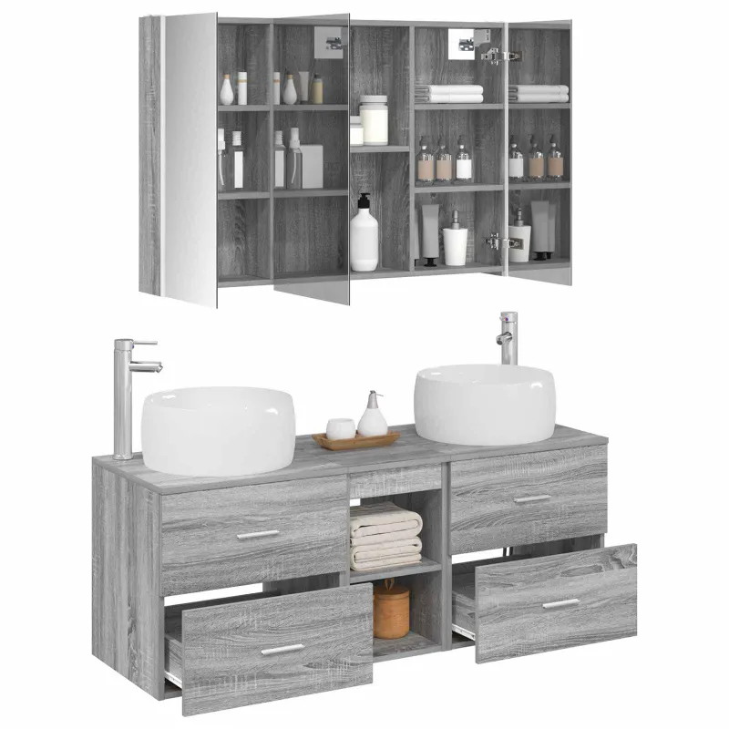 Vonios baldų rinkinys 4 pcs Pilka Sonoma