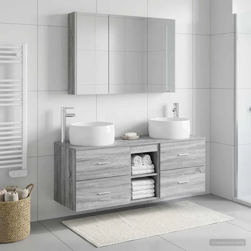 Vonios baldų rinkinys 4 pcs Pilka Sonoma