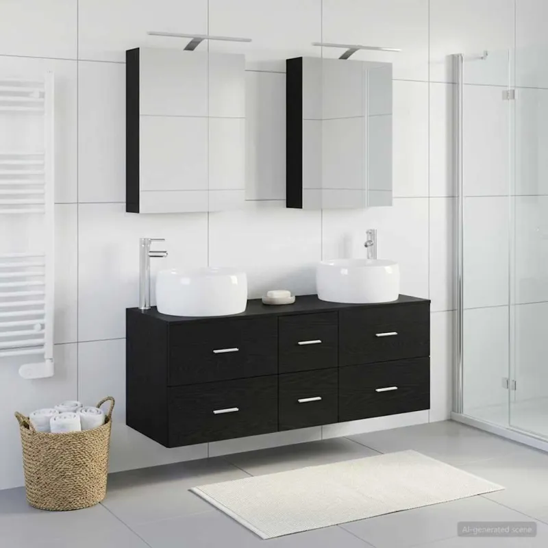 Vonios baldų rinkinys 5 pcs Juodojo ąžuolo
