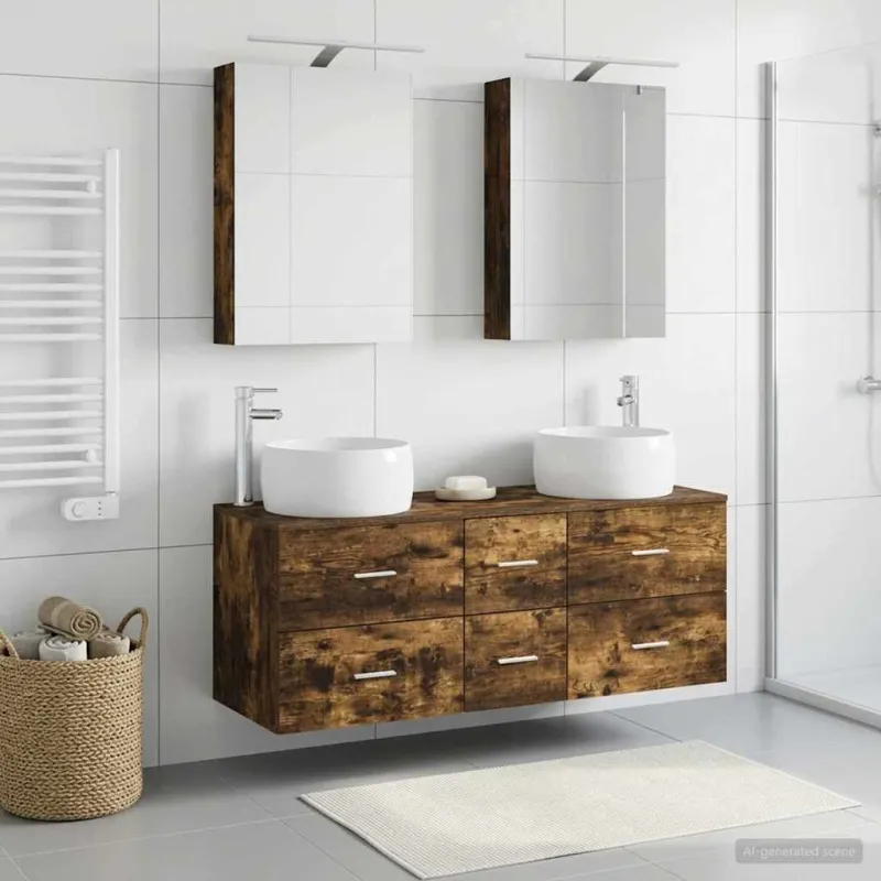 Vonios baldų rinkinys 5 pcs Dūminio ąžuolo
