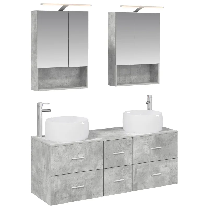 Vonios baldų rinkinys 5 pcs Betono pilka