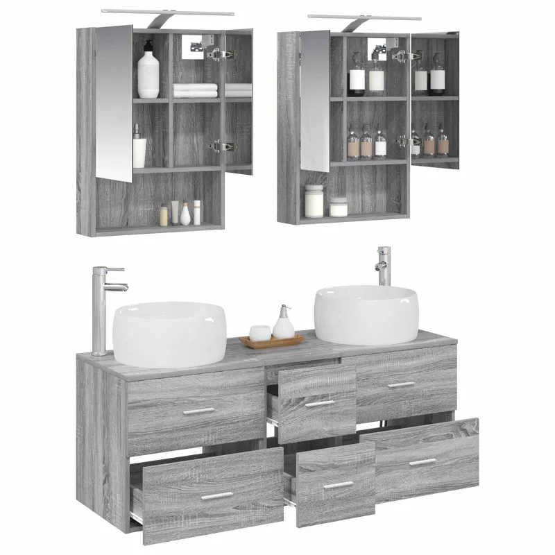 Vonios baldų rinkinys 5 pcs Pilka Sonoma