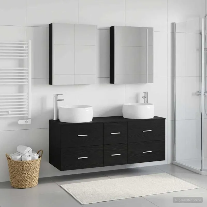 Vonios baldų rinkinys 5 pcs Juodojo ąžuolo
