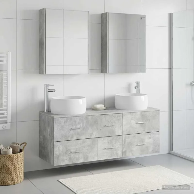 Vonios baldų rinkinys 5 pcs Betono pilka