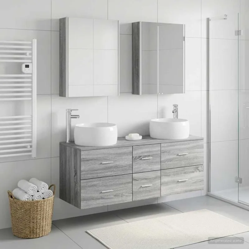 Vonios baldų rinkinys 5 pcs Pilka Sonoma