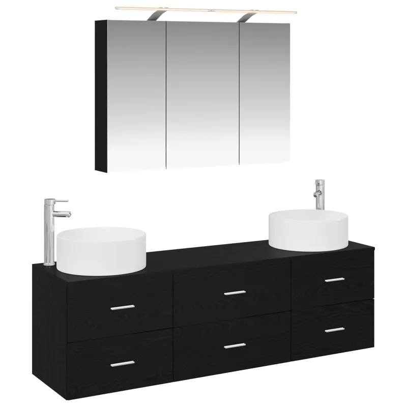 Vonios baldų rinkinys 4 pcs Juodojo ąžuolo