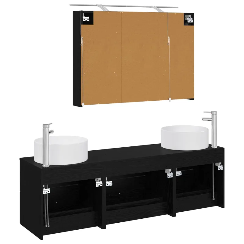 Vonios baldų rinkinys 4 pcs Juodojo ąžuolo