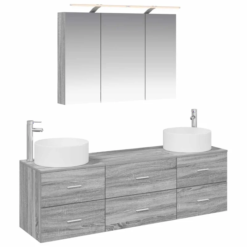 Vonios baldų rinkinys 4 pcs Pilka Sonoma