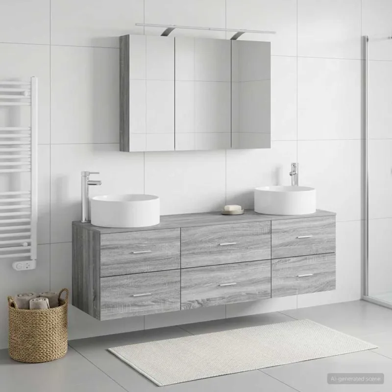 Vonios baldų rinkinys 4 pcs Pilka Sonoma