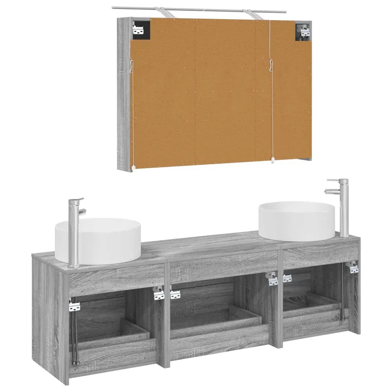 Vonios baldų rinkinys 4 pcs Pilka Sonoma