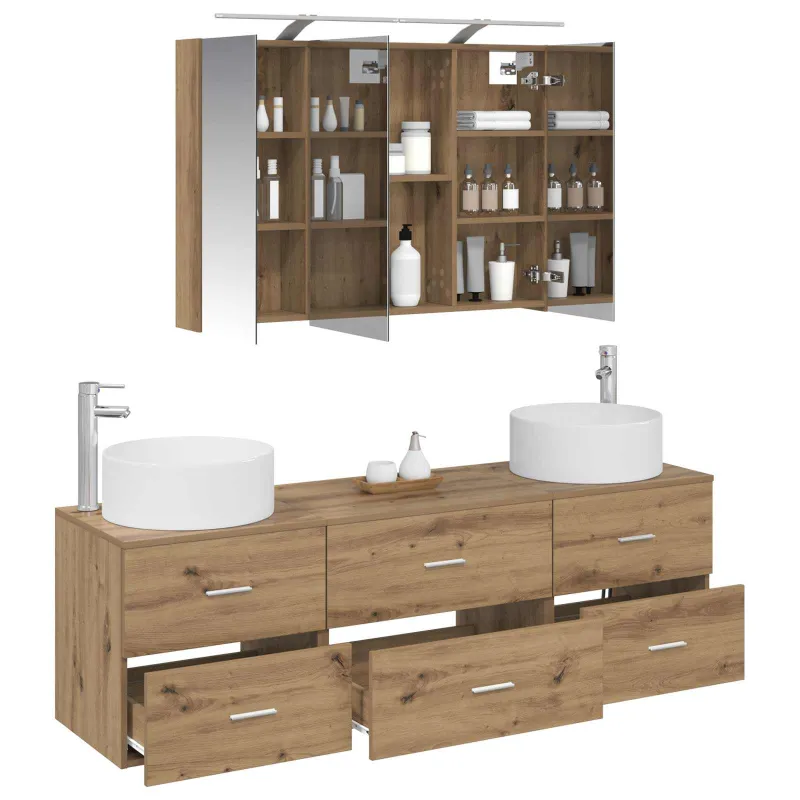 Vonios baldų rinkinys 4 pcs Artisano ąžuolo