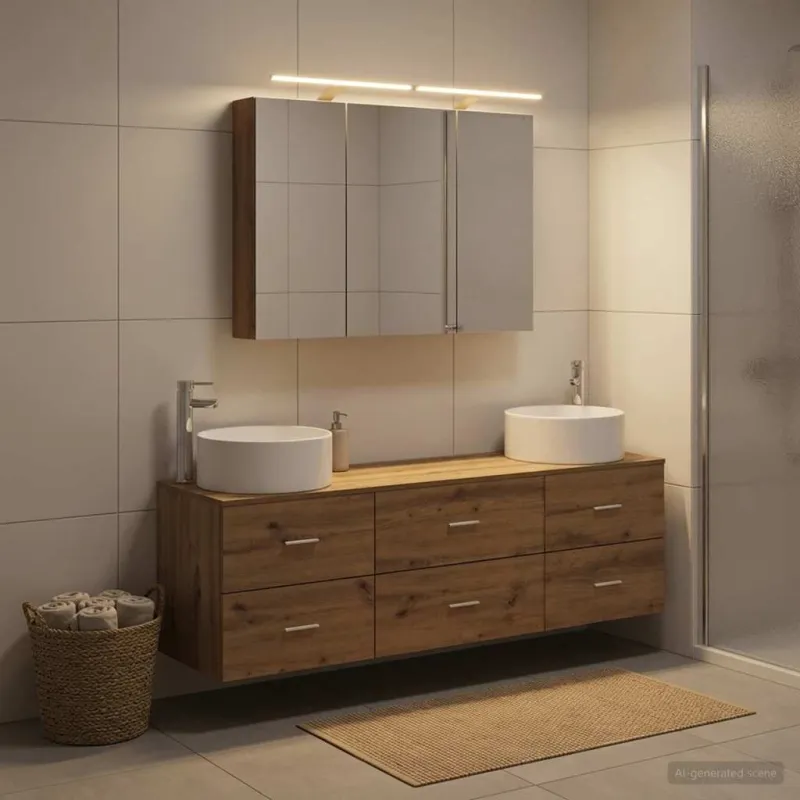 Vonios baldų rinkinys 4 pcs Artisano ąžuolo