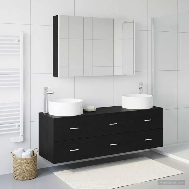 Vonios baldų rinkinys 4 pcs Juodojo ąžuolo