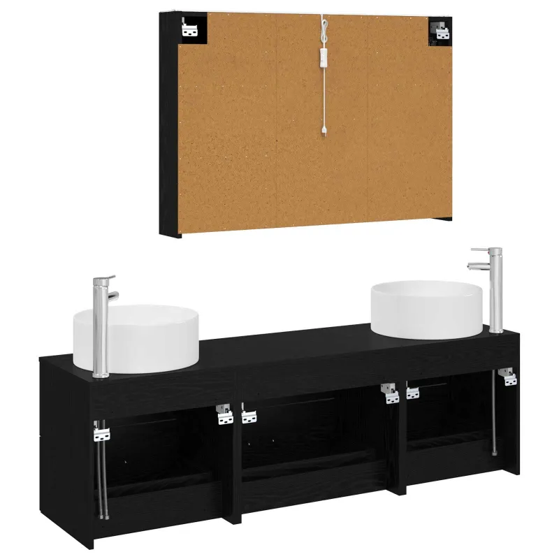 Vonios baldų rinkinys 4 pcs Juodojo ąžuolo