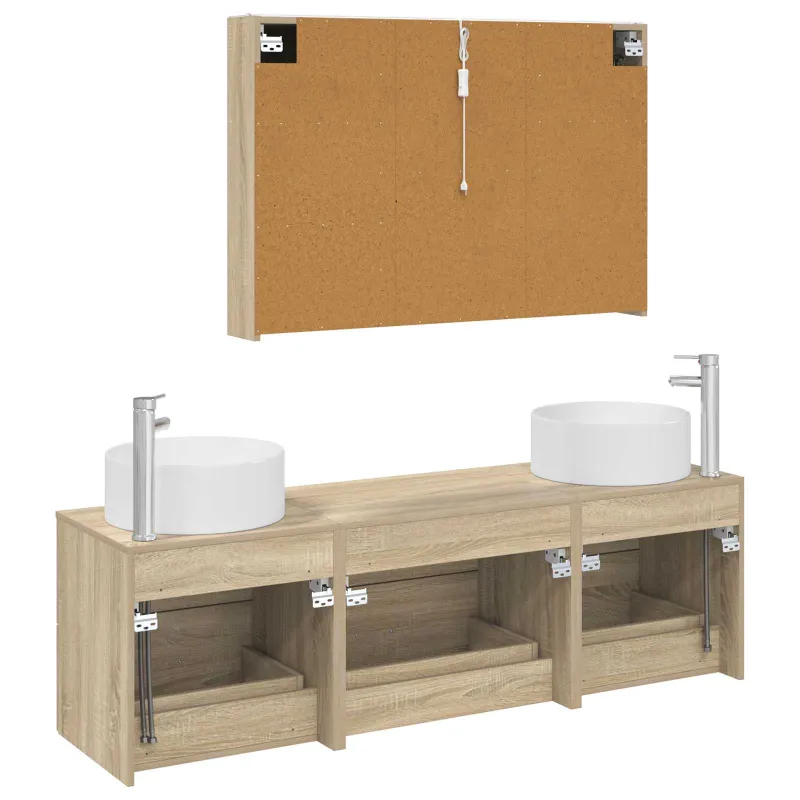 Vonios baldų rinkinys 4 pcs Sonoma ąžuolas