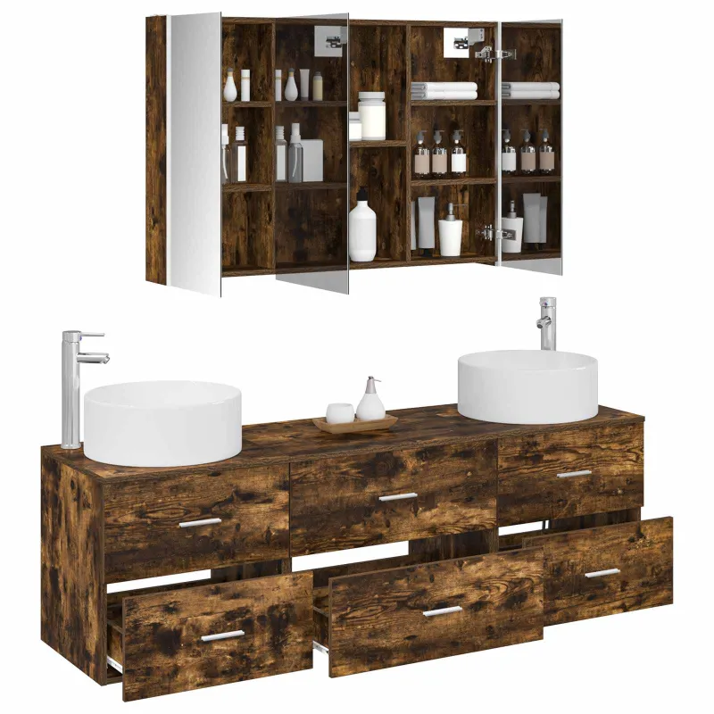 Vonios baldų rinkinys 4 pcs Dūminio ąžuolo