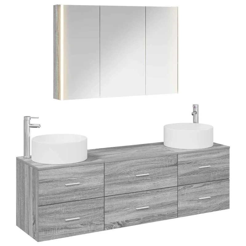 Vonios baldų rinkinys 4 pcs Pilka Sonoma