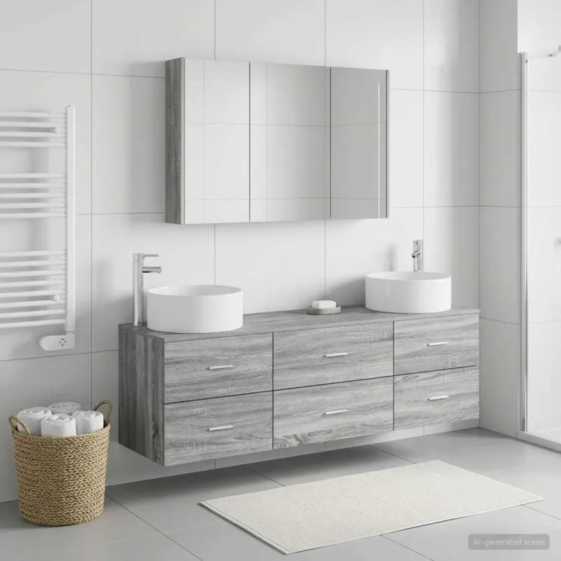 Vonios baldų rinkinys 4 pcs Pilka Sonoma