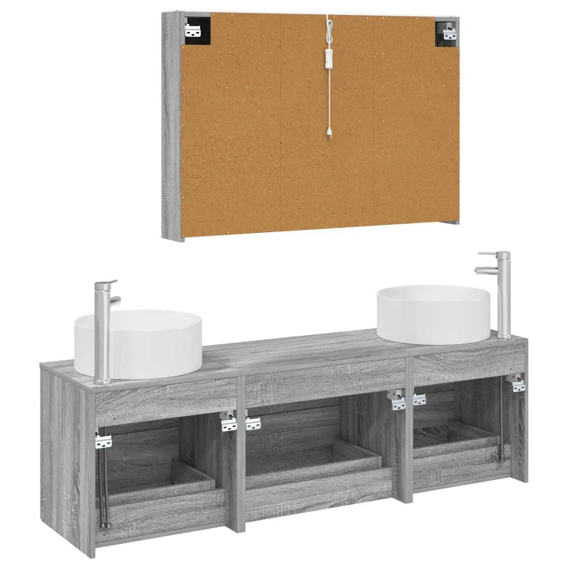 Vonios baldų rinkinys 4 pcs Pilka Sonoma
