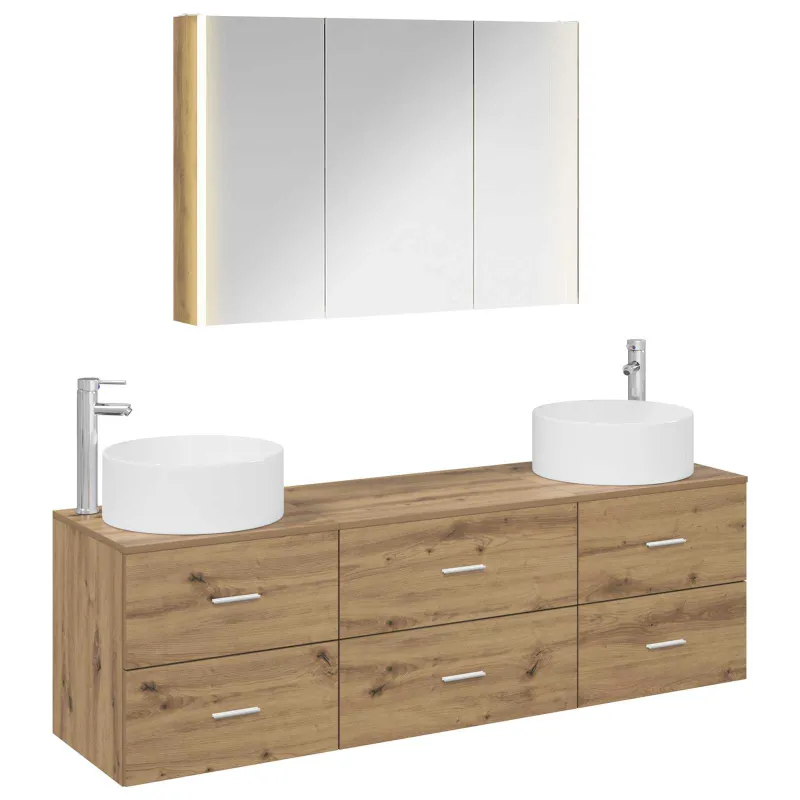 Vonios baldų rinkinys 4 pcs Artisano ąžuolo