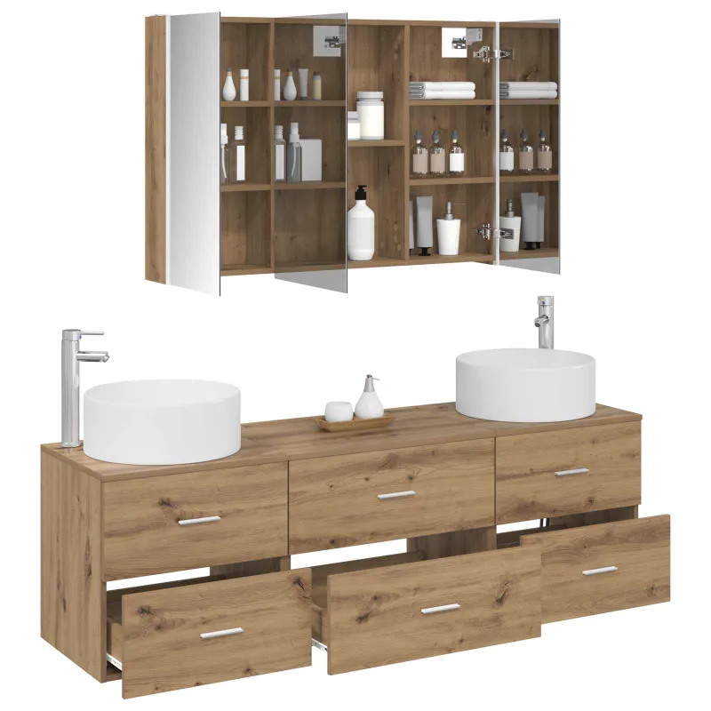 Vonios baldų rinkinys 4 pcs Artisano ąžuolo