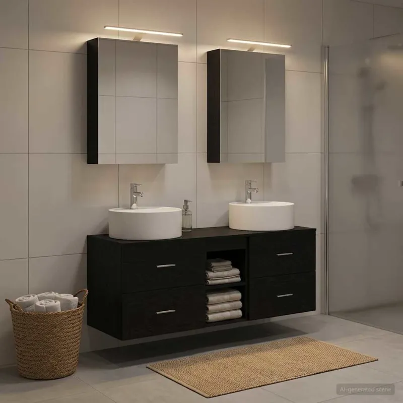 Vonios baldų rinkinys 5 pcs Juodojo ąžuolo