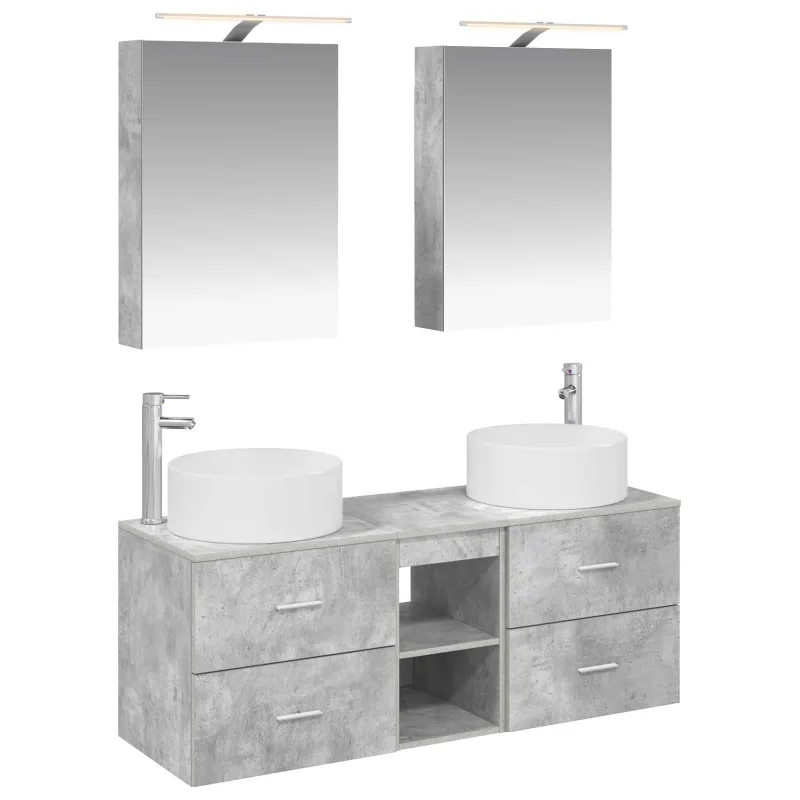 Vonios baldų rinkinys 5 pcs Betono pilka