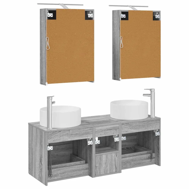 Vonios baldų rinkinys 5 pcs Pilka Sonoma