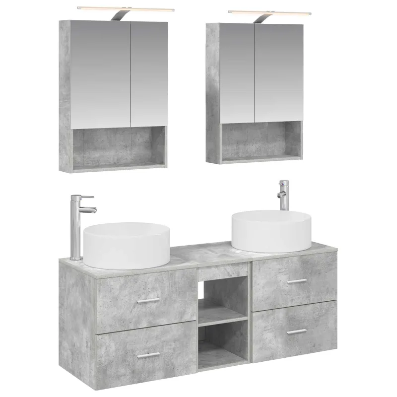 Vonios baldų rinkinys 5 pcs Betono pilka